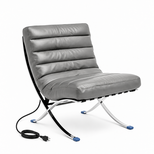 HOUSALY Graphene Heated Lounge Chair for Living Room, Armless Leather Accent Chair