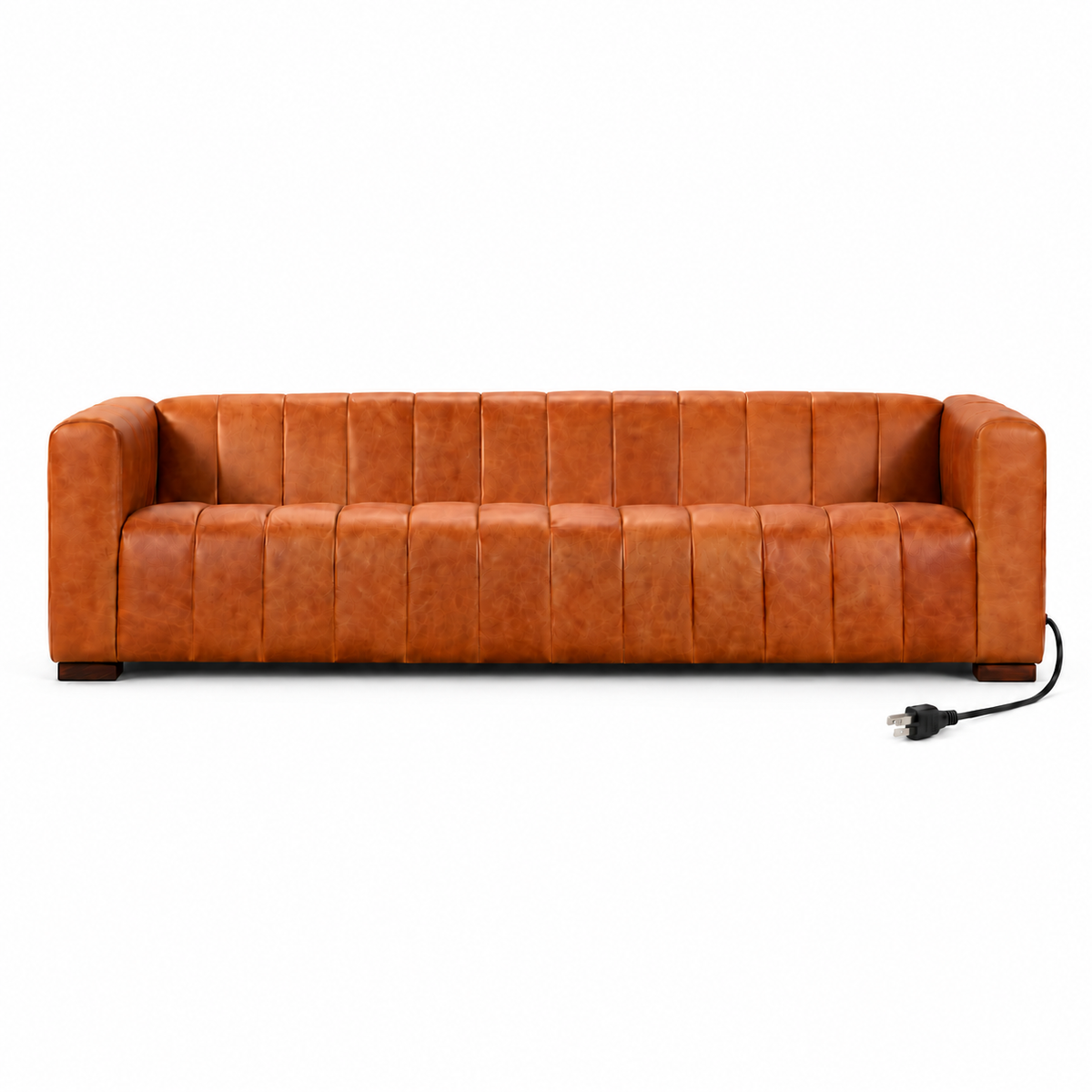 HOUSALY Graphene Heated Leather Sofa for Living Room, 85" 3-Seater Couch with Intelligent Heating