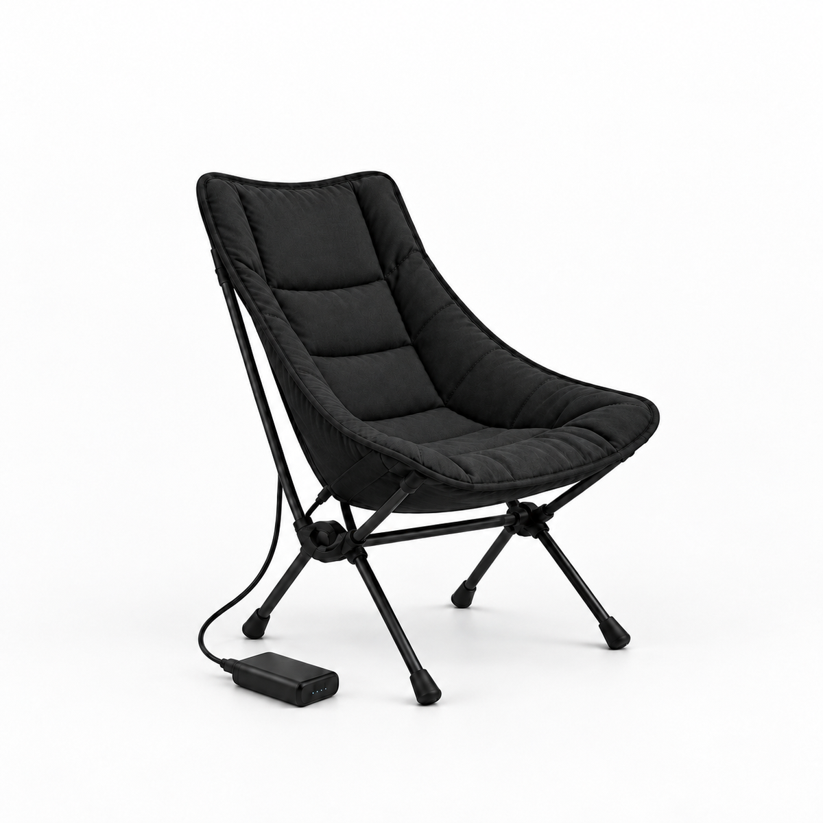 HOUSALY Portable Graphene Heated Camping Chair, Foldable Outdoor Lounge Chair with Intelligent Heating for Camping and Patio